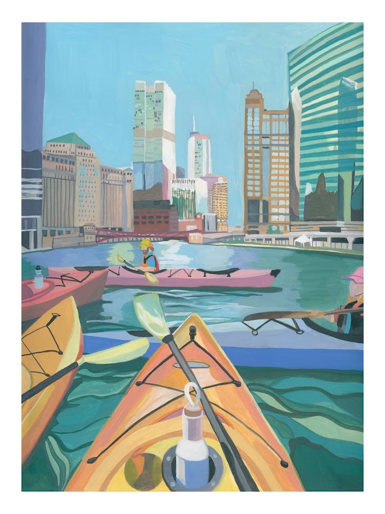 Kayak sur la rivière Chicago