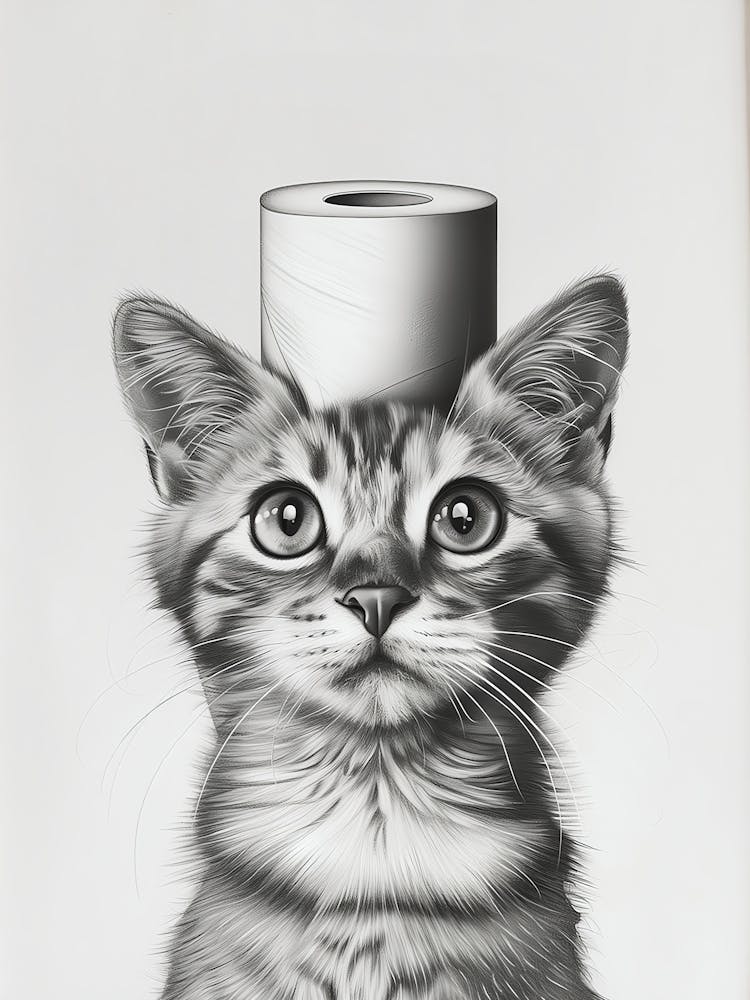 Bathroom Sign Black Cat Painting Print Cat Line Art Poster Bathroom Wall Art Bathroom Kids Print Bath Decor Bathroom Animal Art Toilet Sign