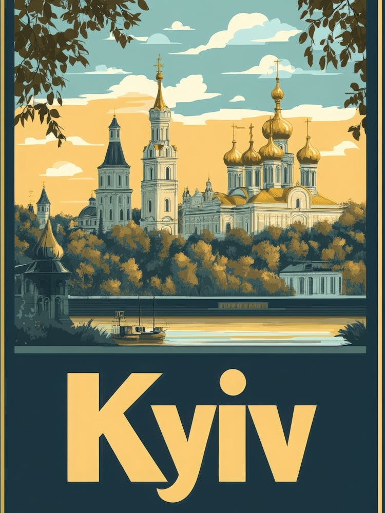 Aihrgdesign A Mid Century Modern Travel Poster For Kyiv 1
