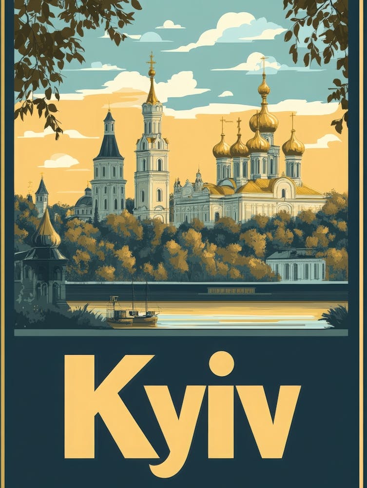 Aihrgdesign A Mid Century Modern Travel Poster For Kyiv 1