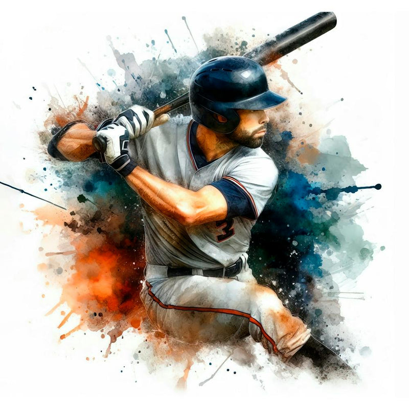 Baseball Player in watercolor 2