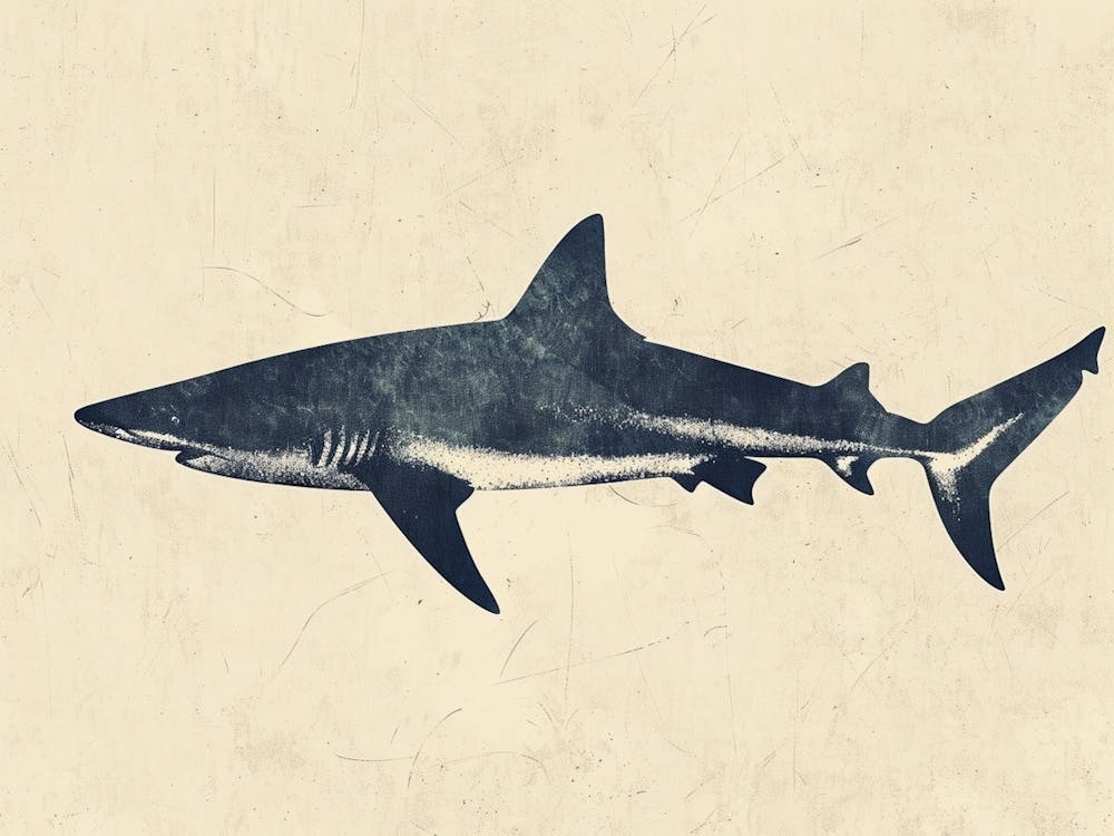 Pelagic Thresher Shark Grey Silhouette 1