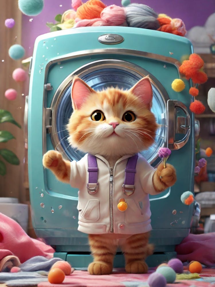 Cat In The Washing Machine