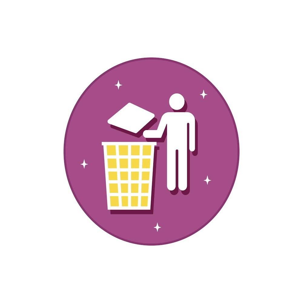 Man Throwing Paper Into A Trash Can