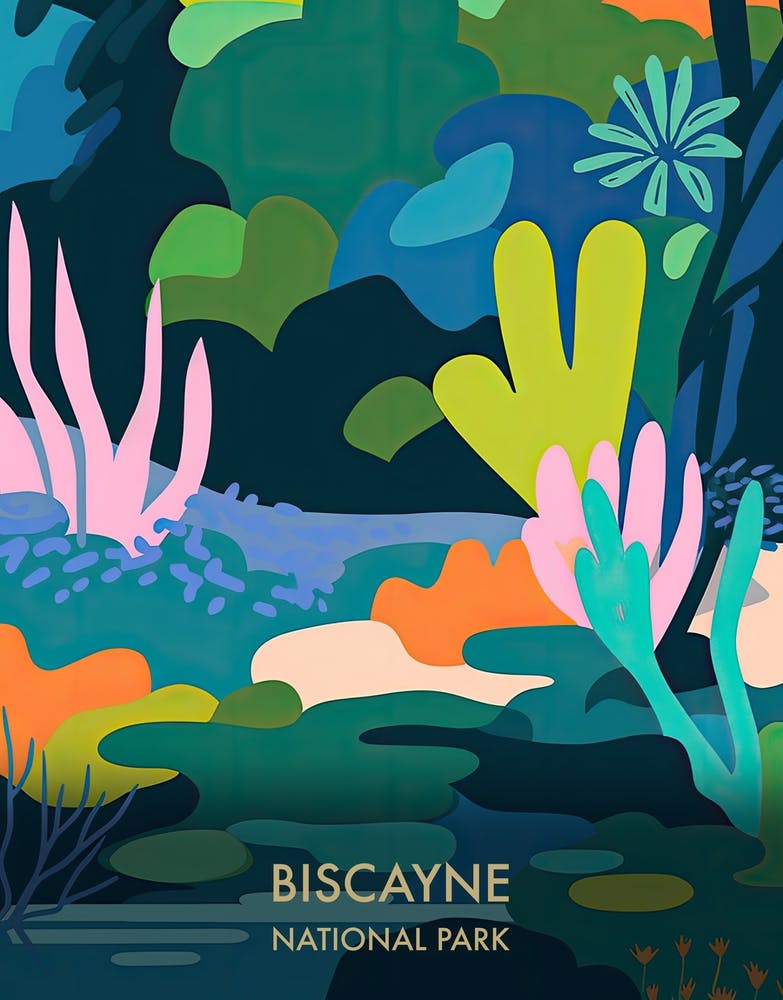 Biscayne National Park Travel Poster Matisse Style 3