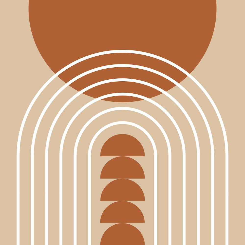 Modern Mid Century Gateway Sun Rainbow 6 In Brown Beige 02