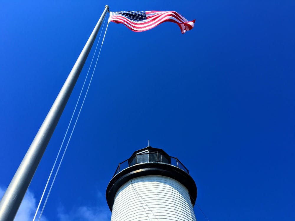 Lighthouse With Flag (Martha’s Vineyard Series)