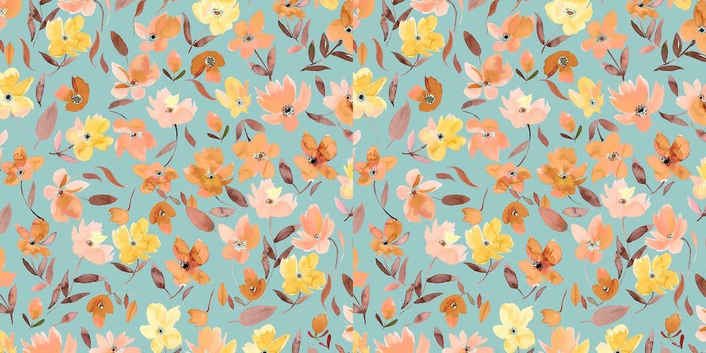 Fresh Flowers Yellow Teal