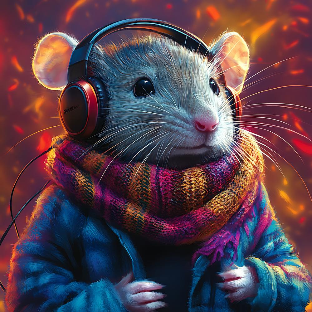 Cool Rat With Headphones 8