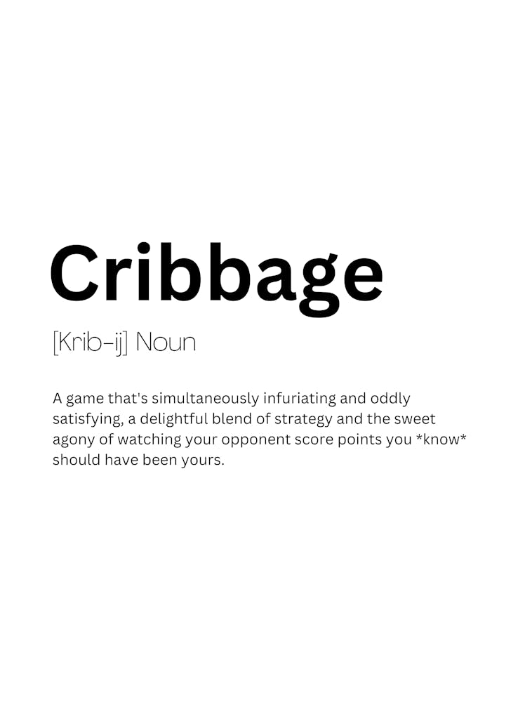 Cribbage Definition Meaning 1 Art Print by Kaigozen – Fy!