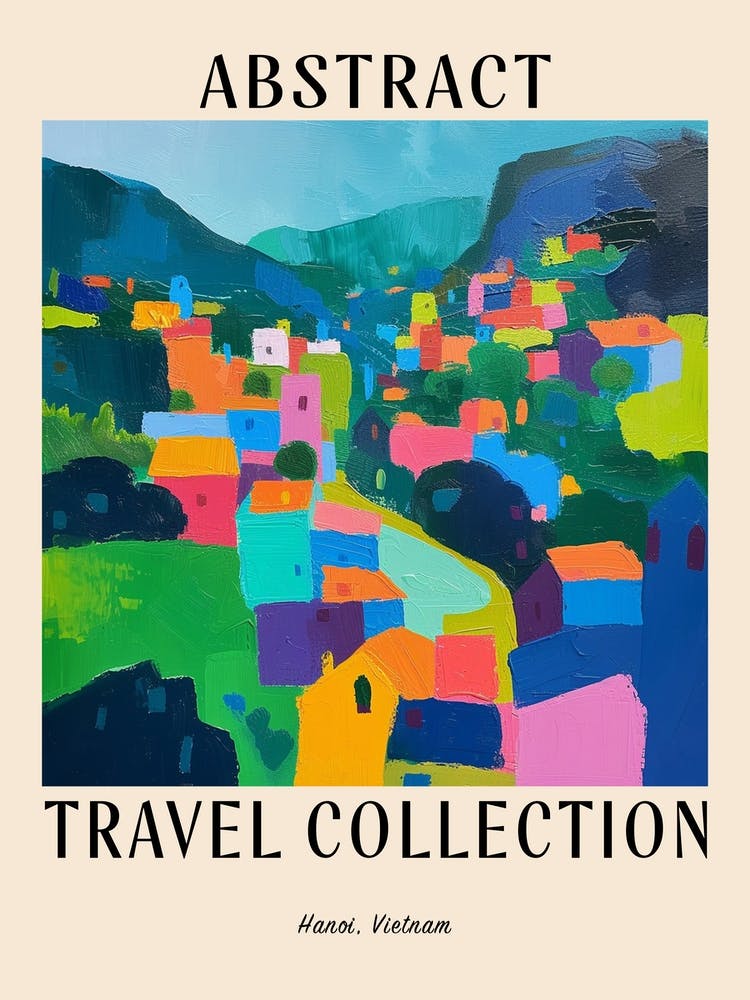 Abstract Travel Collection Poster Hanoi Vietnam 2