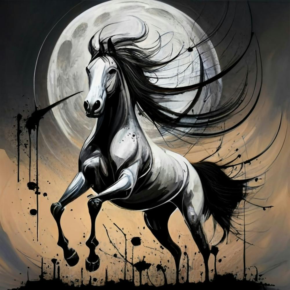 Cheval au Clair de Lune