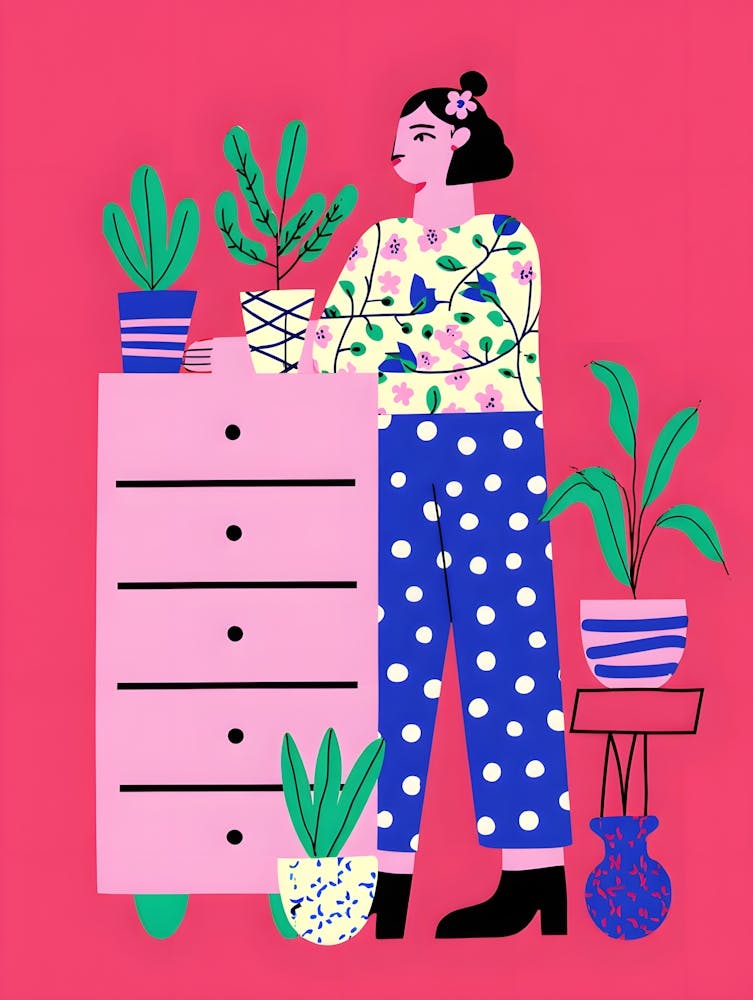 Vibrant Home Decor – A Lively Scene of Colors and Patterns