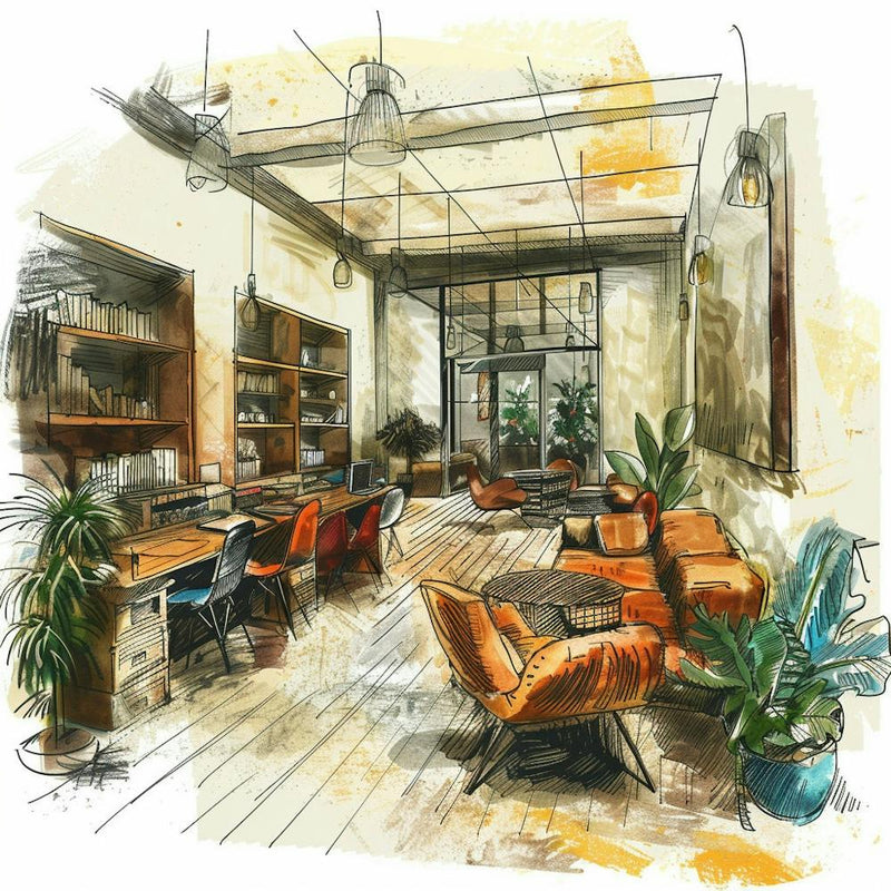Sketch Of A Living Room 1