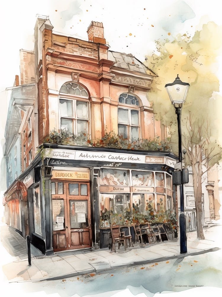 Dalston London Neighborhood, Watercolour 3
