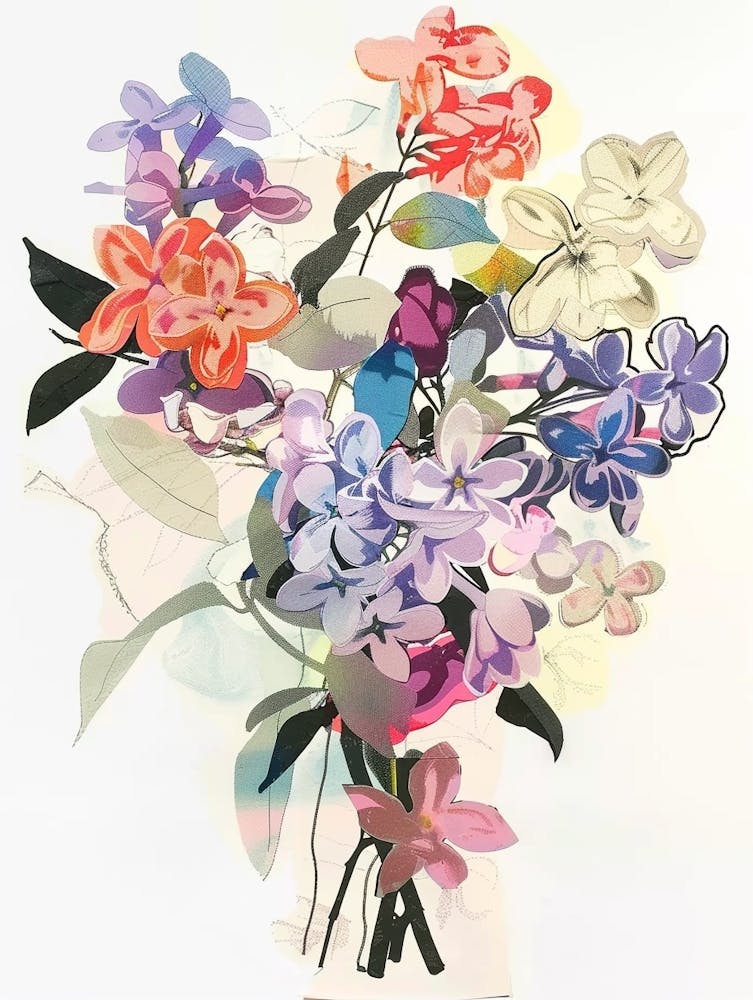 Lilac 2 Collage Flower Bouquet