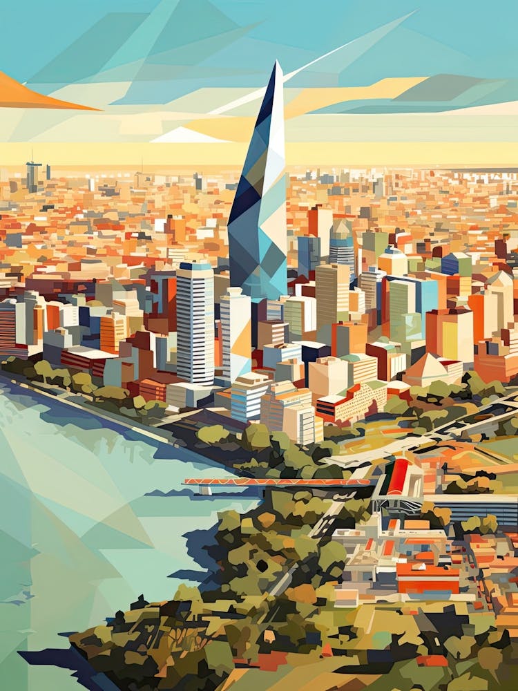 Buenos Aires, Argentina, Geometric Illustration 1