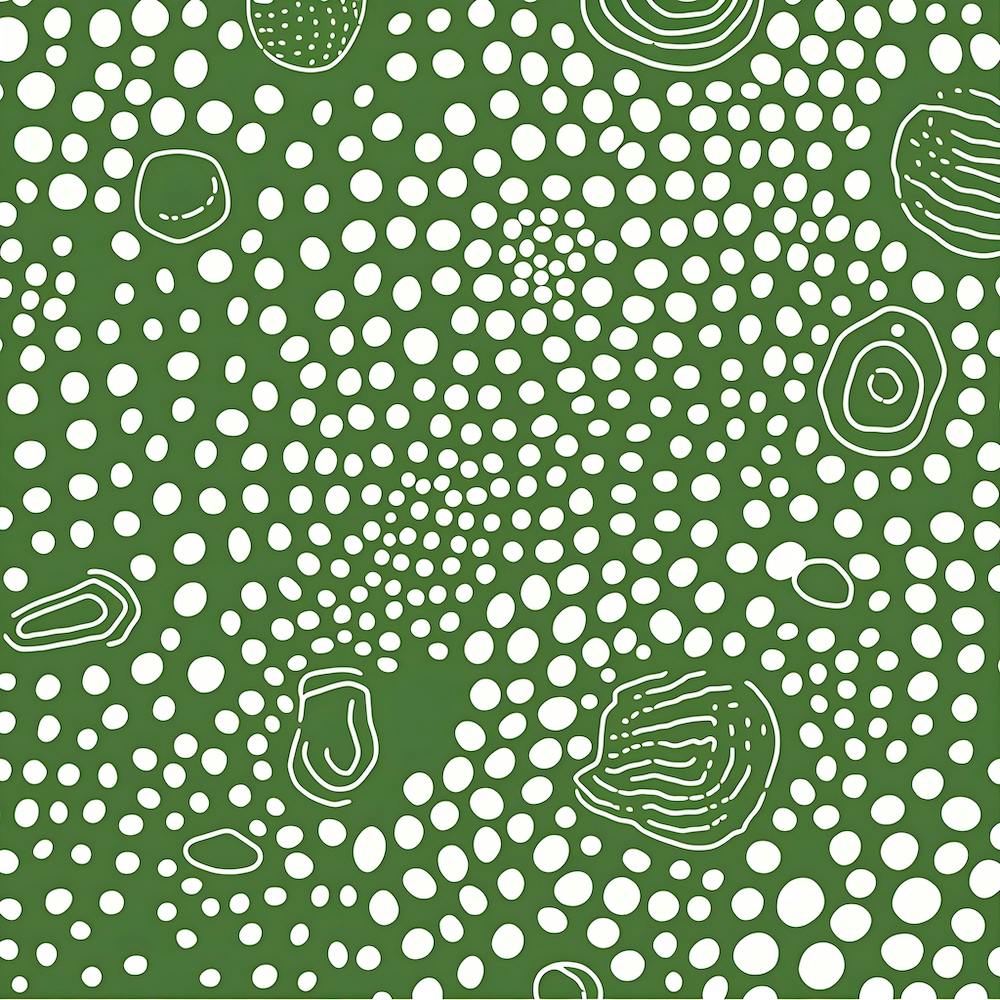 Yayoi Kusama Inspired Art Moss Green Dot