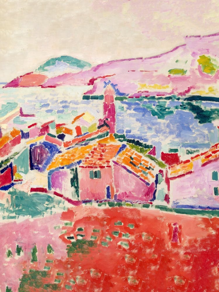 View of Collioure, France 1905 by Henri Matisse Gallery Exhibition in Paris, French Fine - Abstract Watercolor Vibrant HD High Resolution