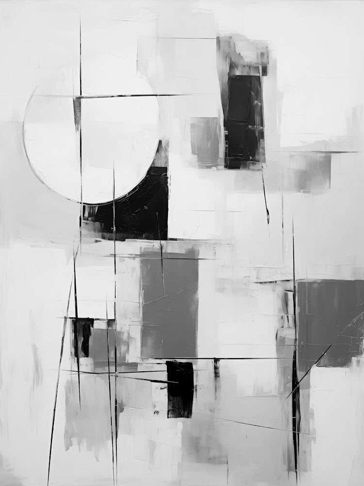 Abstract Black And White Painting 2