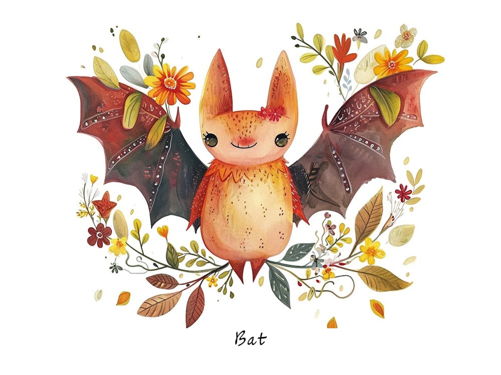 Little Floral Bat 2 Poster