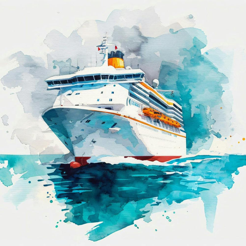 Watercolor Of A Cruise Ship