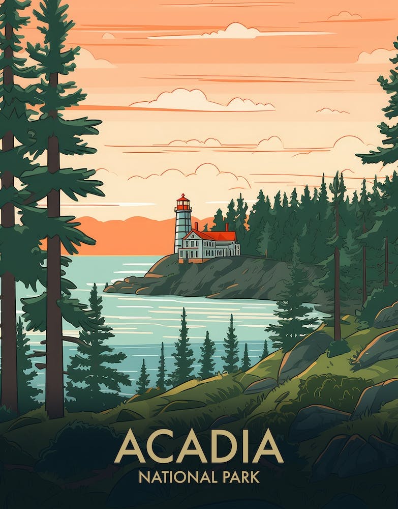 Acadia National Park Vintage Travel Poster 3