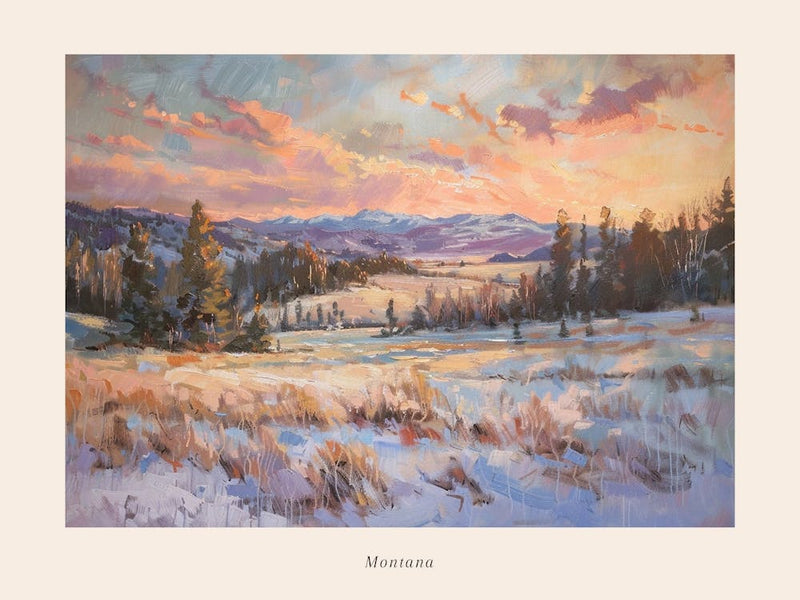 Western Sunset Landscapes Montana 2 Poster