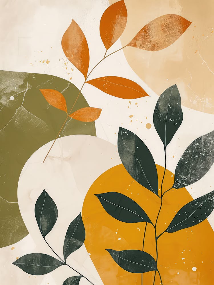 Abstract Leaves Canvas Print 1