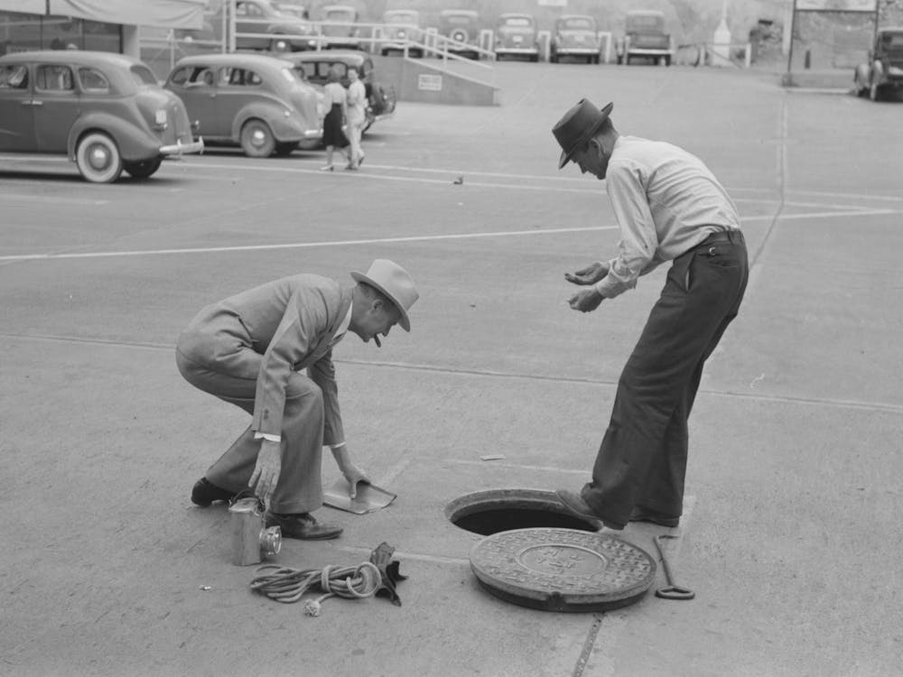 Checking Sewers In Bisbee, Arizona By Russell Lee
