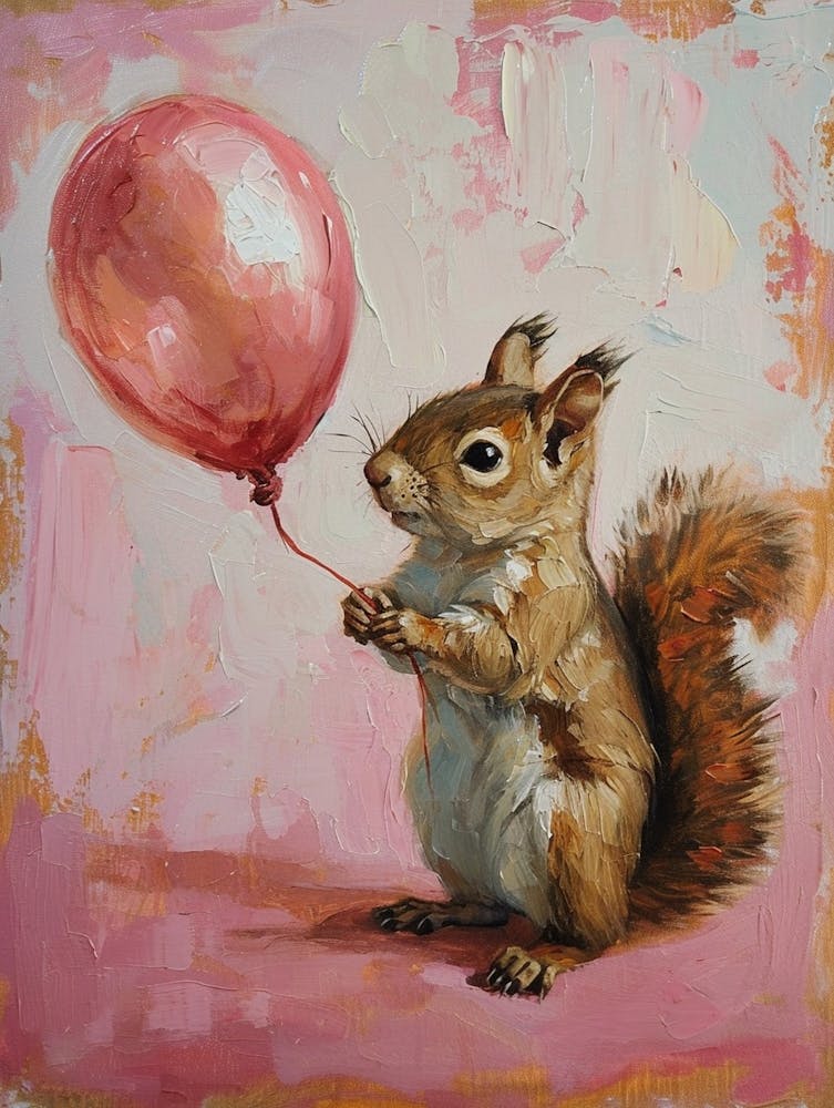 Cute Squirrel 3 With Balloon