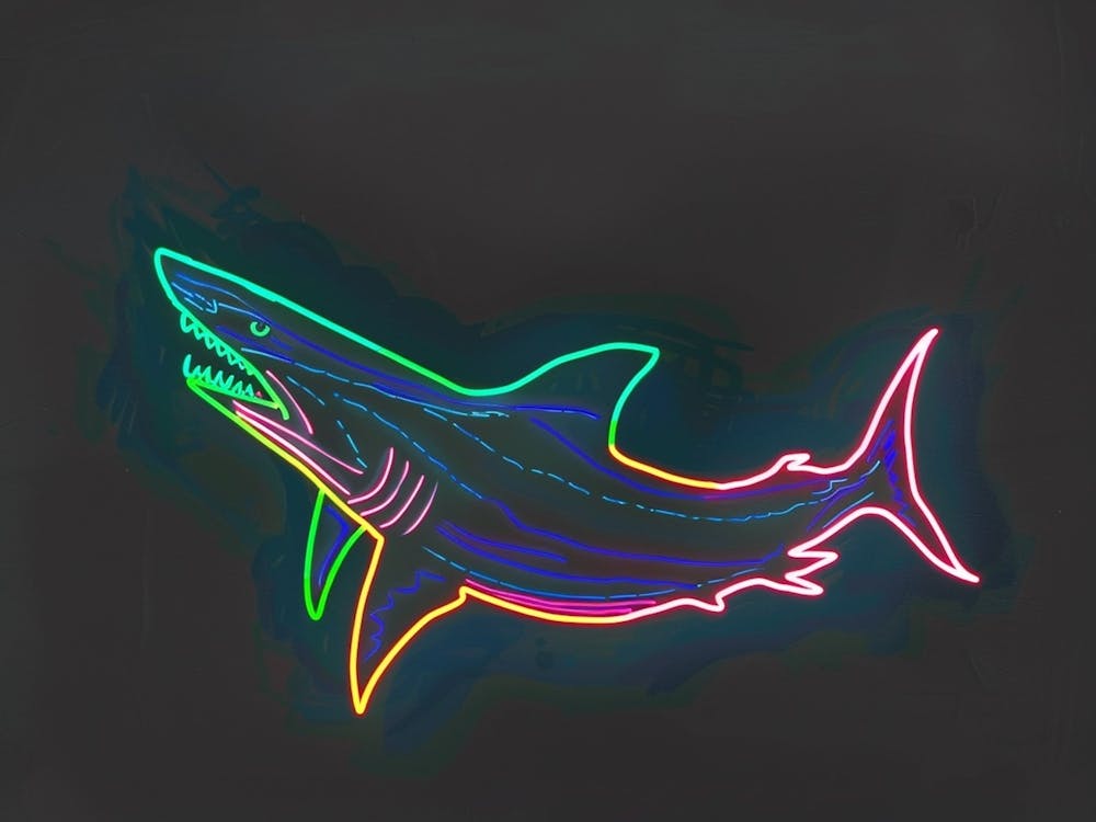 Neon-Schild-inspirierter Hai 4