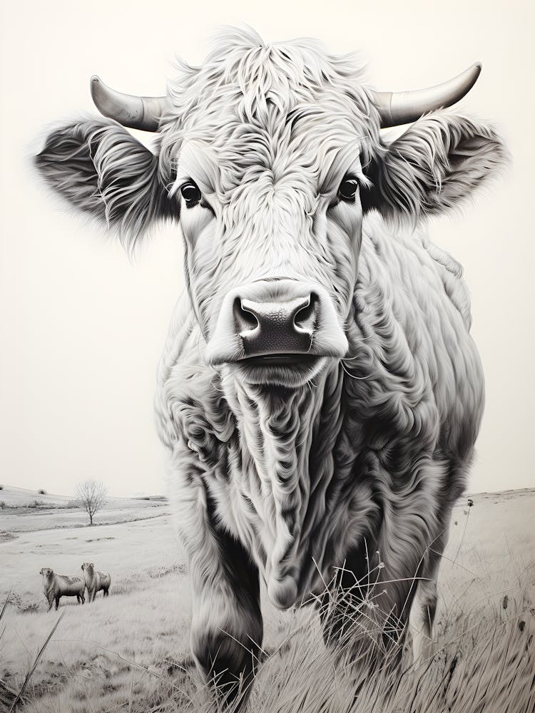 Cowscape Watercolor Serenity