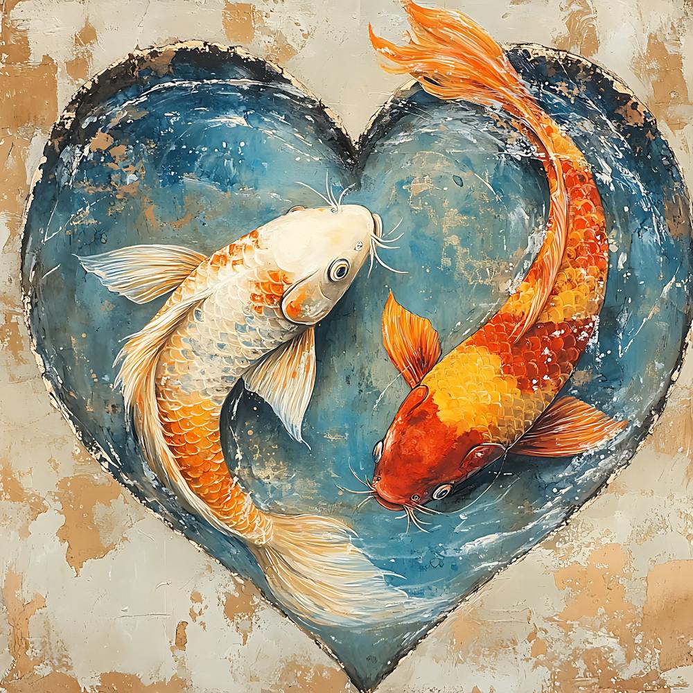 Koi Fish In Heart 2