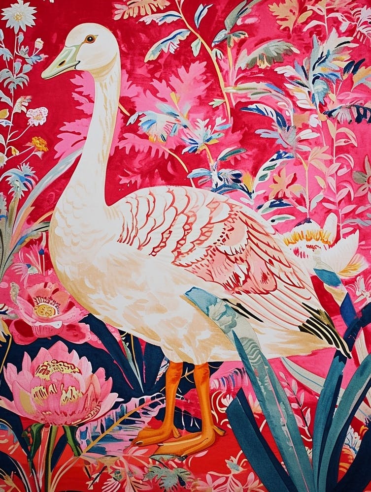 Floral Animal Painting Goose 2