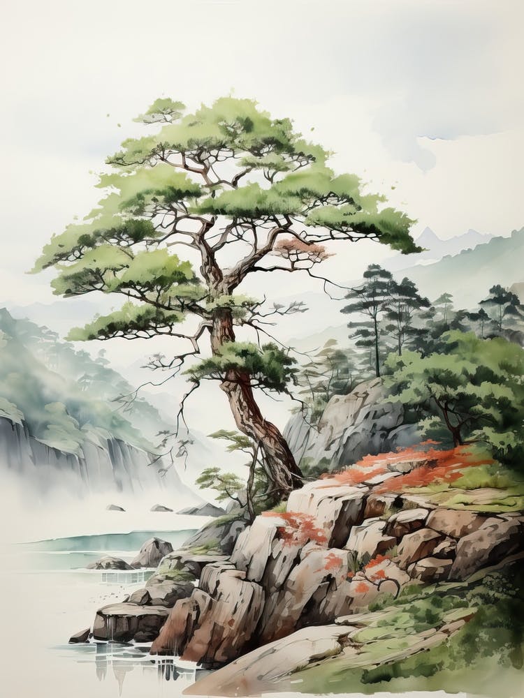 Tokyo In Japan, Japanese Brush Painting, Ukiyo E, Minimal 4