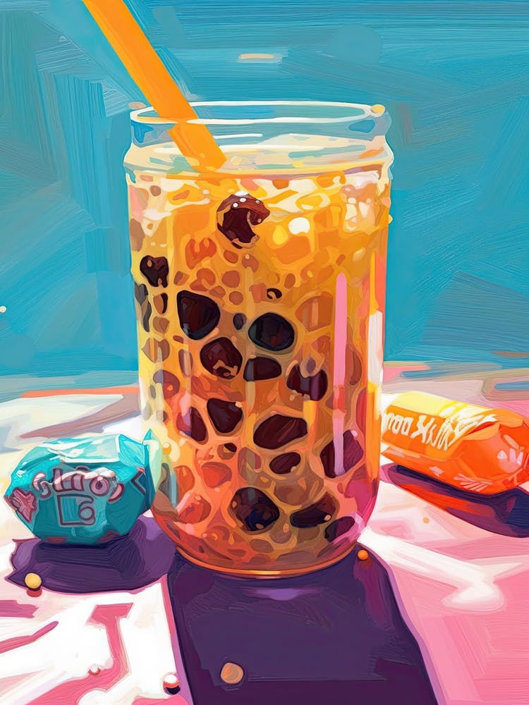 Bubble Tea Oil Painting 4