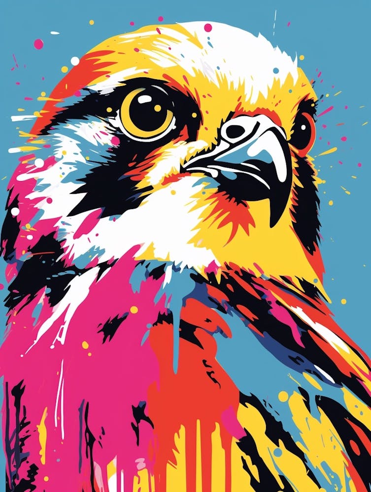 Andy Warhol Style Bird American Kestrel 2