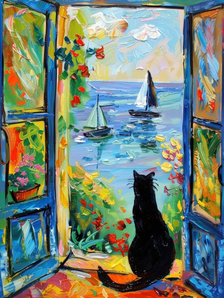 Cat Looking Out The Window 2