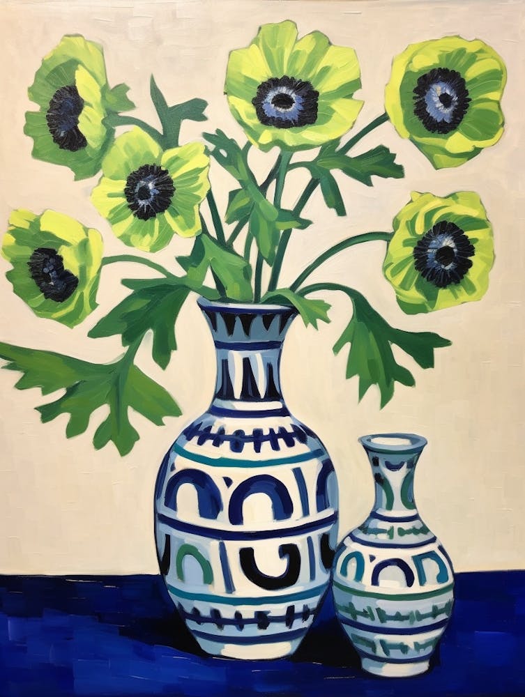Flowers In A Vase Still Life Painting Anemone 2
