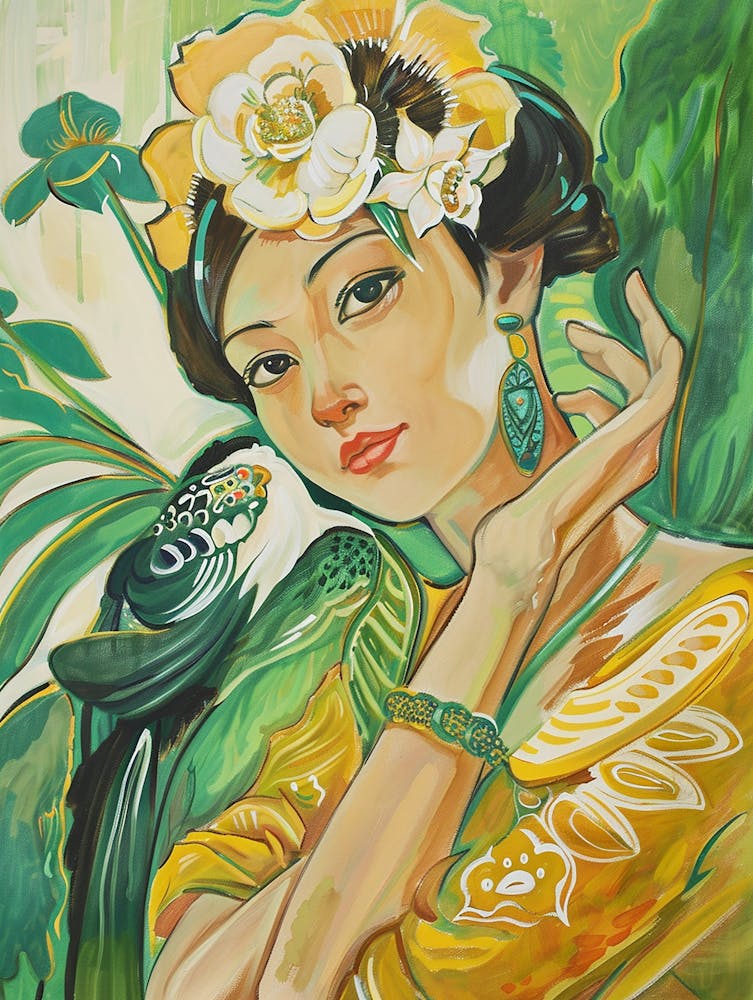 Woman With A Parrot 1