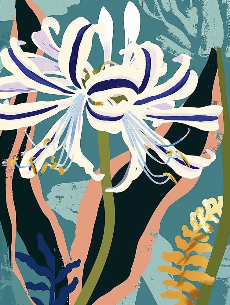 Colourful Flower Illustration Agapanthus 4