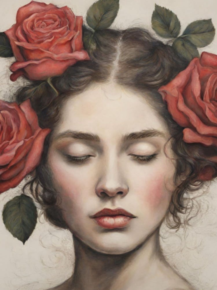 Woman with Roses