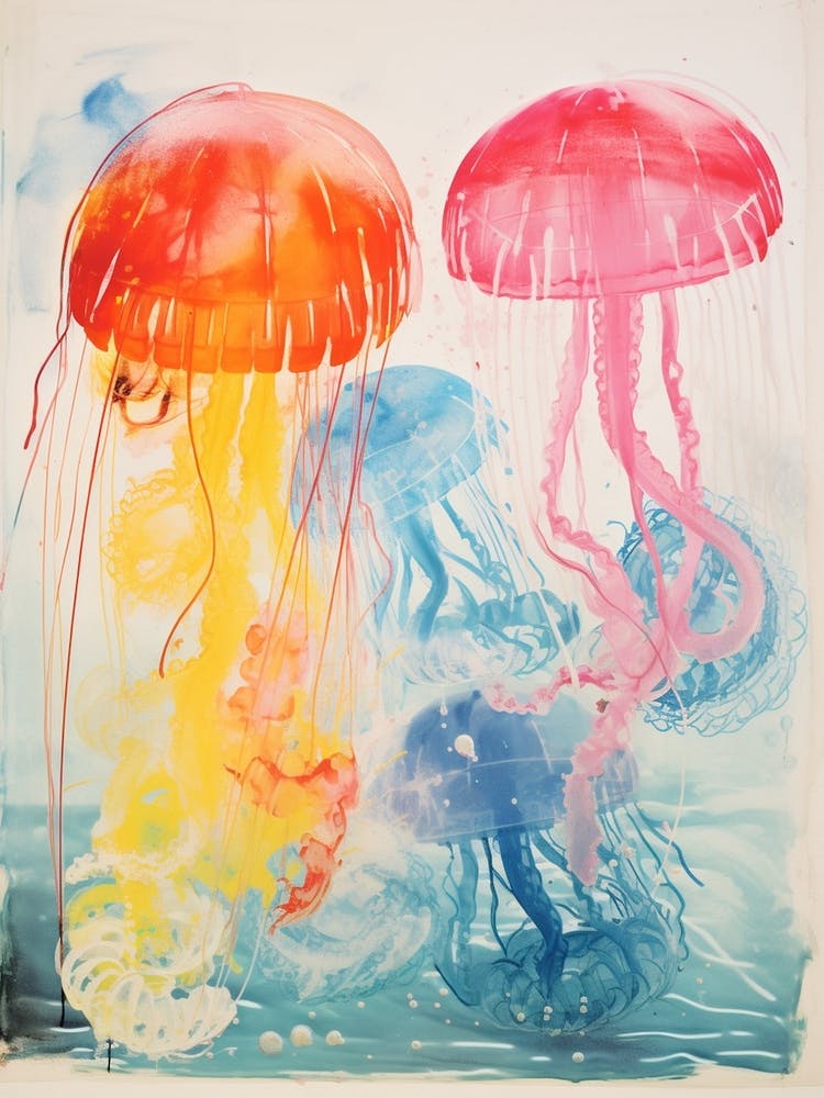 Jellyfish Risograph Inspired 1