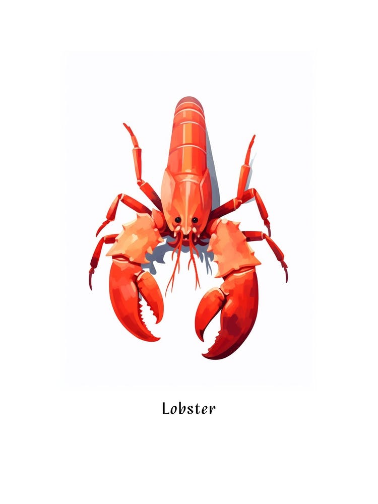 Lobster Kids Animal Poster