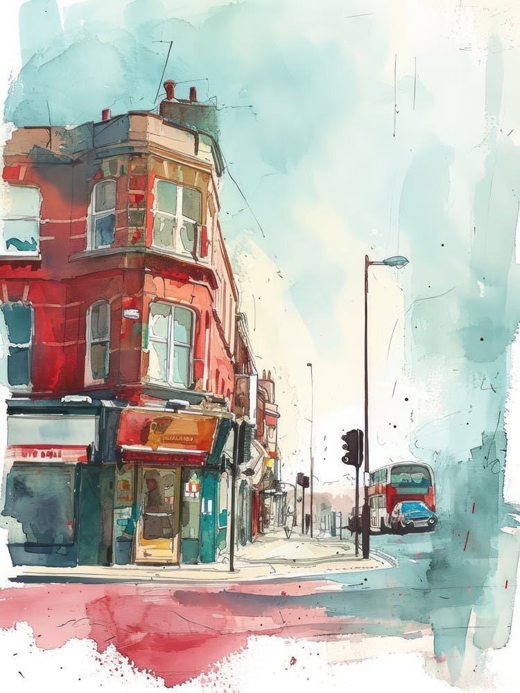 Waltham Forest London Borough   Street Watercolour 1