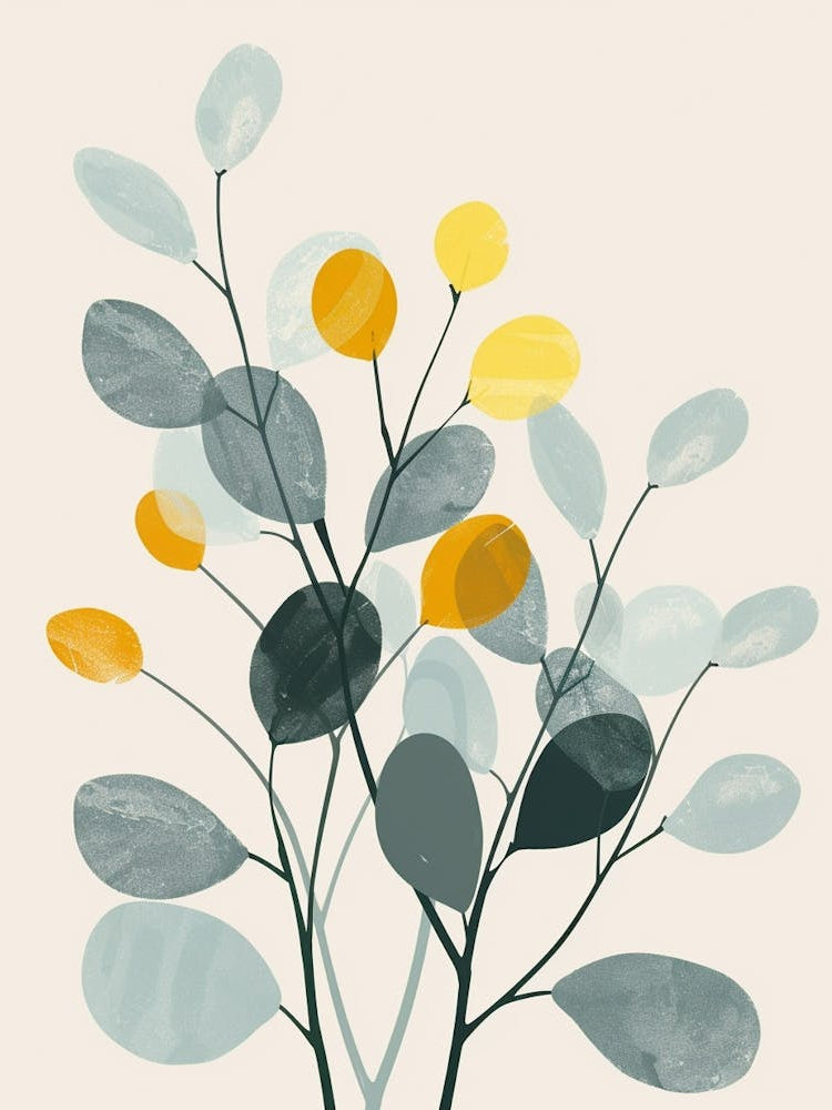 Eucalyptus Tree Illustration Flat 8