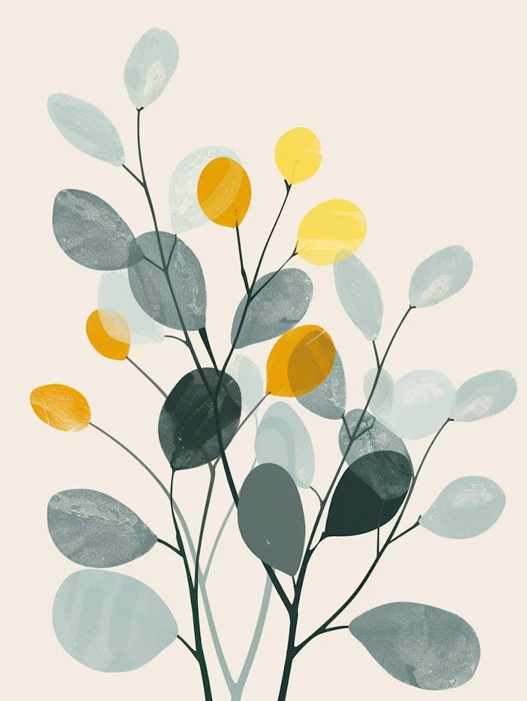 Eucalyptus Tree Illustration Flat 8
