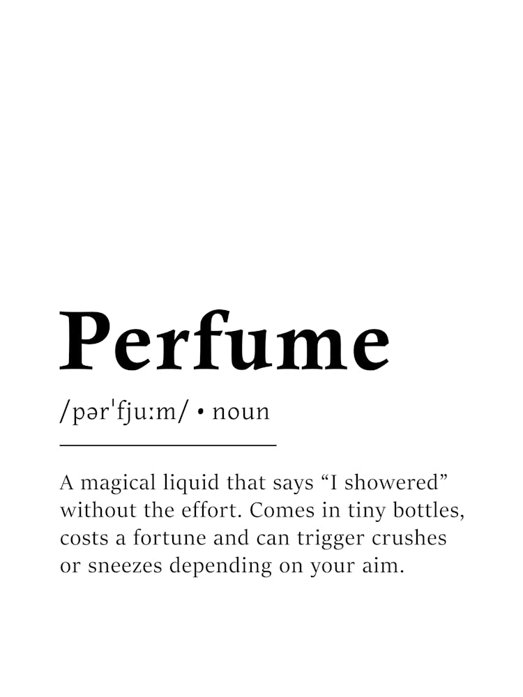 Affiche Définition de Parfum - Dictionnaire