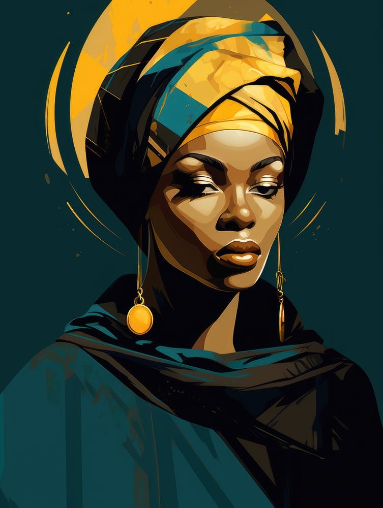 African Woman In A Turban 10